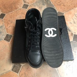 Chanel black leather sneakers excellent condition